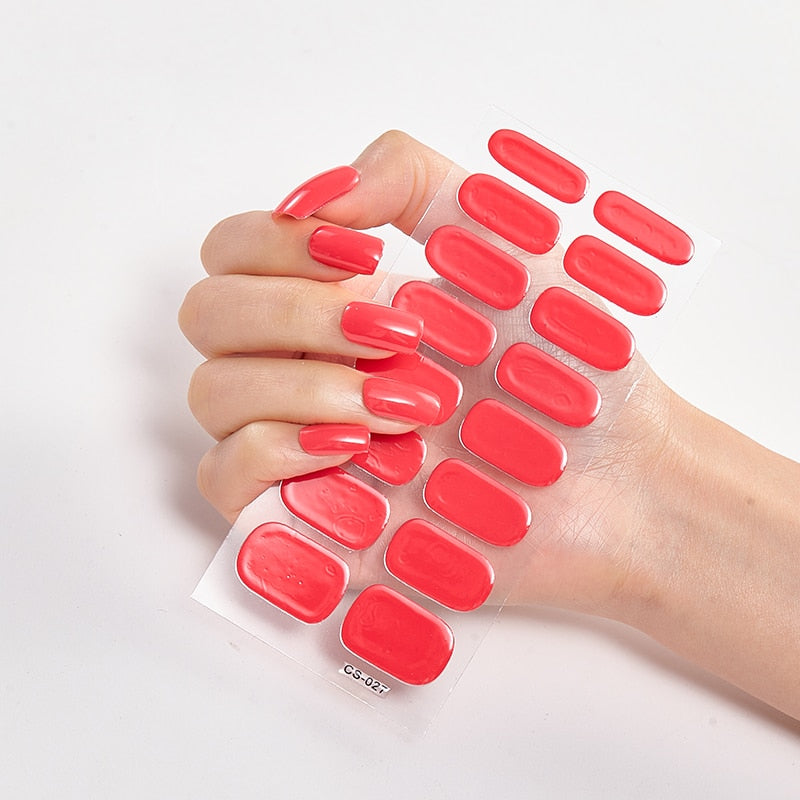 Manicure Decoracion Self Adhesive Foil Nail Art Stickers 2020 Fashion Nail Polish Pure Solid Color Nail Decoration Women Salon nail decal sticker DailyAlertDeals CS-27  