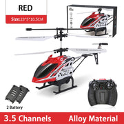 DEERC RC Helicopter 2.4G Aircraft 3.5CH 4.5CH RC Plane With Led Light Anti-collision Durable Alloy Toys For Beginner Kids Boys kids toy DailyAlertDeals 23CM Red 2Battery  