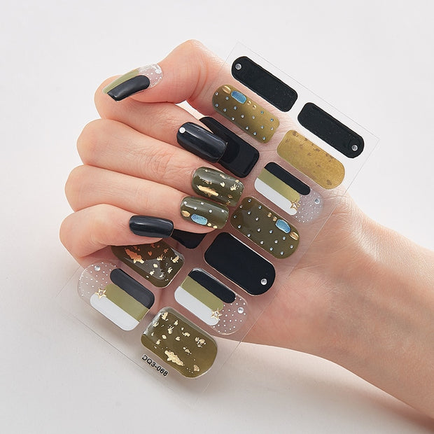 Four Sorts 0f Nail Stickers Nails Art Decoration Manicure Shiny Nail Decoration Decals Plain Stickers Nail Accesoires Women nail decal sticker DailyAlertDeals DQ3-68  