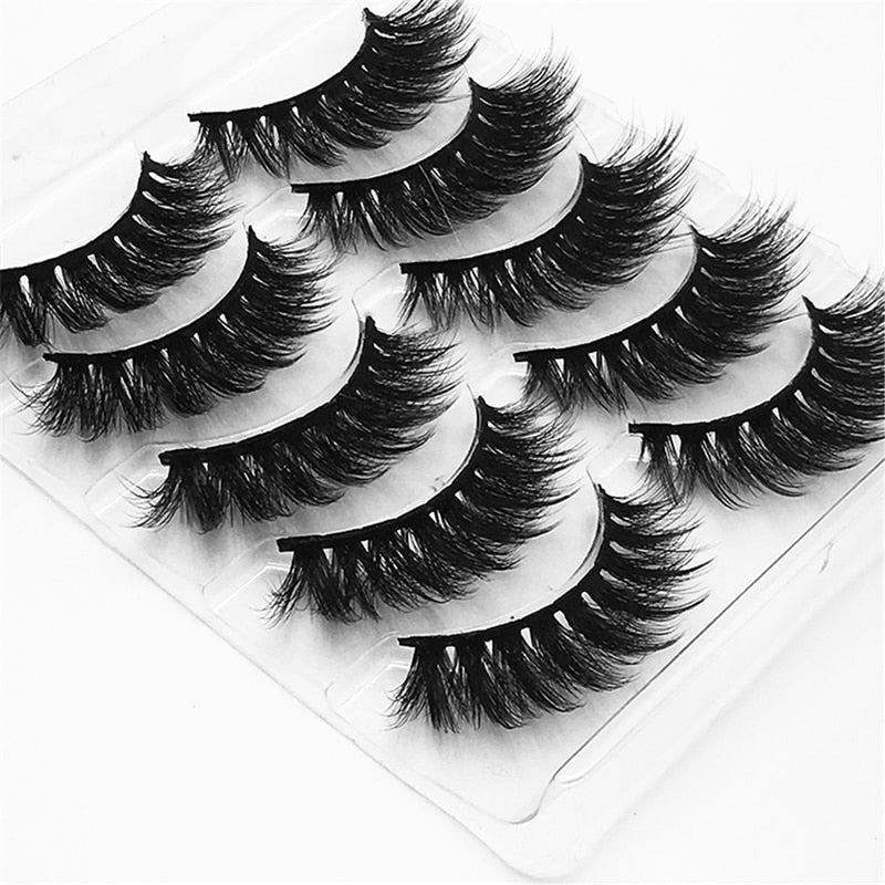 5/8 Pairs 20mm Mink Lashes 3D Natural False Eyelashes Fluffy Faux Mink Eyelashes Wispies Long Extension Eyelashes Pack Maquiagem  DailyAlertDeals 007 China 