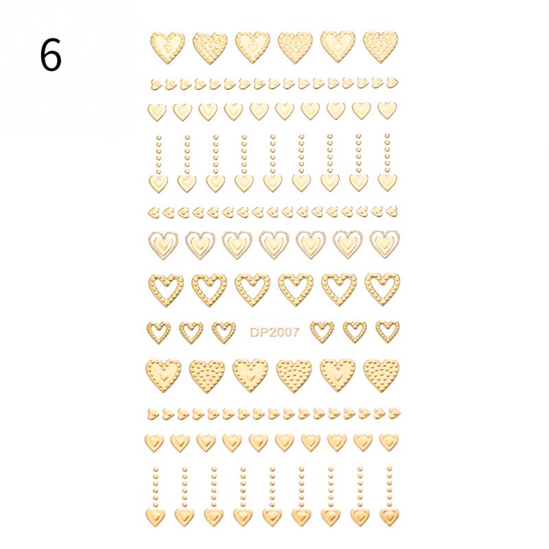 1PC Silver Gold Lines Stripe 3D Nail Sticker Geometric Waved Star Heart Self Adhesive Slider Papers Nail Art Transfer Stickers 0 DailyAlertDeals DP2007  