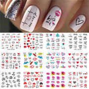 12 Designs Nail Stickers Set Mixed Floral Geometric Nail Art Water Transfer Decals Sliders Flower Leaves Manicures Decoration 0 DailyAlertDeals D013  