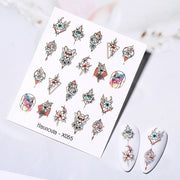Harunouta Abstract Lady Face Water Decals Fruit Flower Summer Leopard Alphabet Leaves Nail Stickers Water Black Leaf Sliders 0 DailyAlertDeals X055  