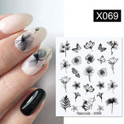 Harunouta Abstract Lady Face Water Decals Fruit Flower Summer Leopard Alphabet Leaves Nail Stickers Water Black Leaf Sliders 0 DailyAlertDeals   