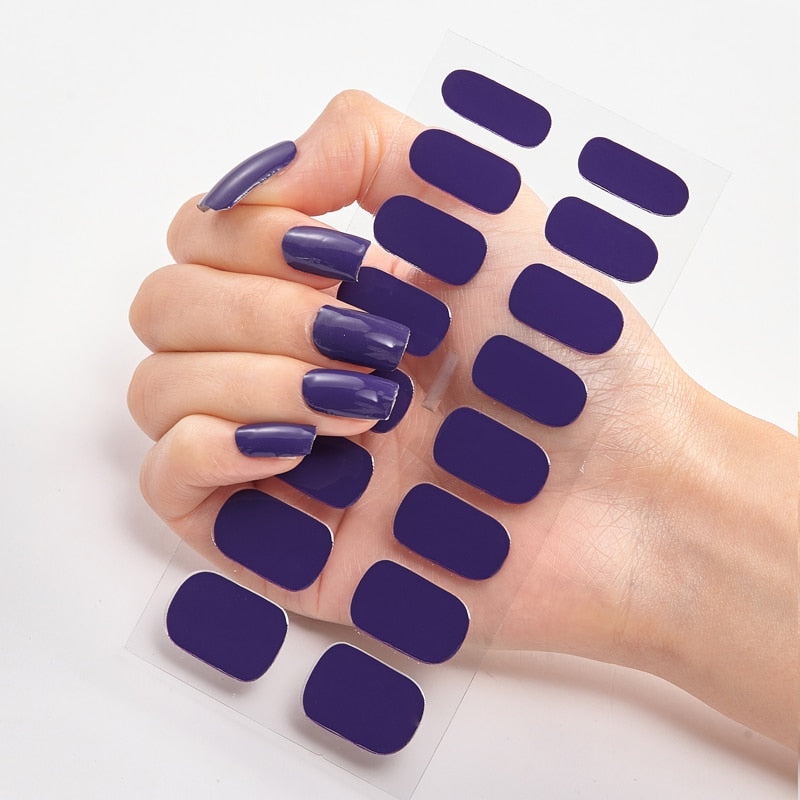 Manicure Decoracion Self Adhesive Foil Nail Art Stickers 2020 Fashion Nail Polish Pure Solid Color Nail Decoration Women Salon nail decal sticker DailyAlertDeals CS-10  
