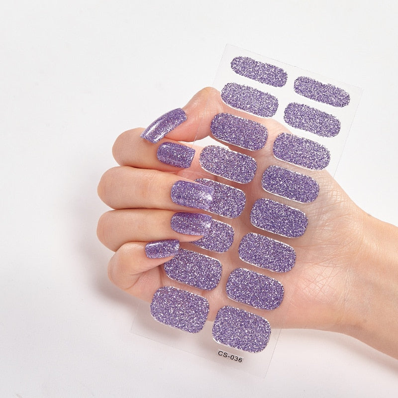 16 Tips/Sheet Nailart Nailart Sticker Nail Tips Manicure Decoracion Fashion Nail Polish Self Adhesive Nail Sticker Creative nail decal stickers DailyAlertDeals CS-36  