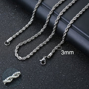 Vnox Cuban Chain Necklace for Men Women, Basic Punk Stainless Steel Curb Link Chain Chokers,Vintage Gold Tone Solid Metal Collar 0 DailyAlertDeals 3mm Silver Rope 45cm 