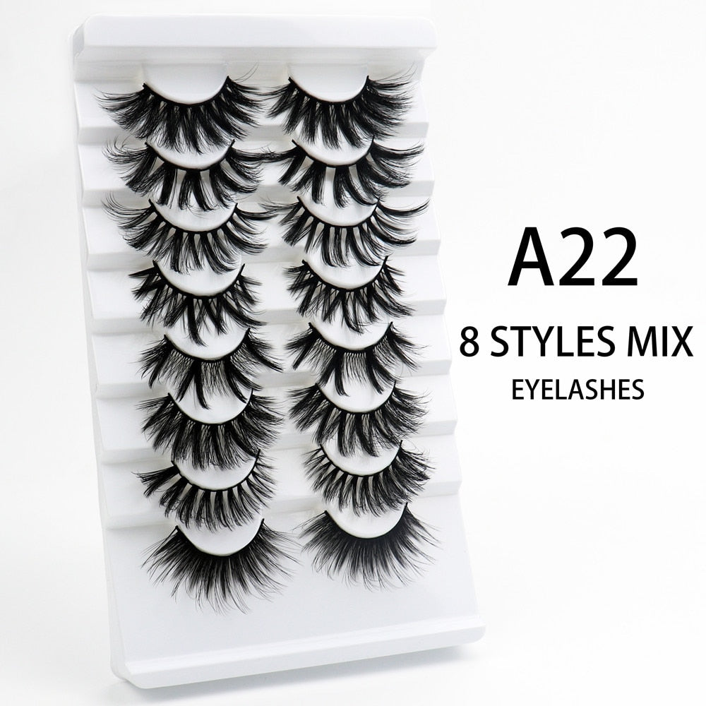 5/8 Pairs Faux Mink Eyelashes Soft Fluffy Natural False Eyelashes 3D Thick Dramatic Makeup Eyelashes Reusable Handmade Lashes  DailyAlertDeals   