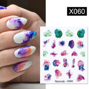 Harunouta Abstract Lady Face Water Decals Fruit Flower Summer Leopard Alphabet Leaves Nail Stickers Water Black Leaf Sliders Nail Stickers DailyAlertDeals X060  