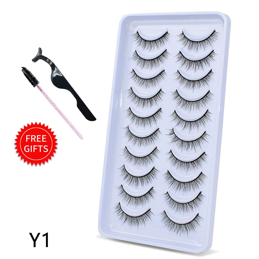 5/10Pairs 3D Mink Lashes Natural Eyelashes Dramatic False Eyelashes Faux Cils Makeup Wholesale Fake Eyelash Extension maquiagem 0 DailyAlertDeals 10Pairs-Y1 China 