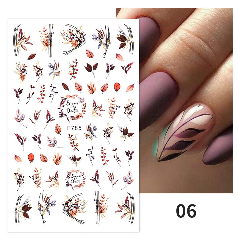NEW Gold Nail Art 3D Decals Decoration Flower Leaves Nail Art Sticker DIY Manicure Transfer Decal Nail Stickers DailyAlertDeals 28  