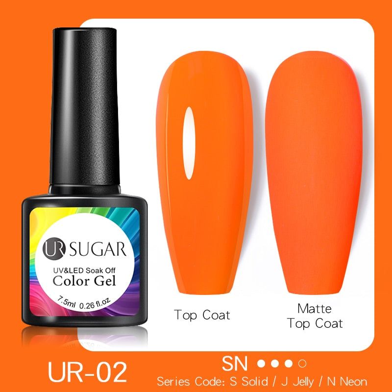 UR SUGAR Fluorescent Gel Nail Polish Neon Yellow Green Blue Color Gel Soak Off UV Nail Gel Varnish For Nail Art Top Coat Neon Fluorescent Gel Nail Polish DailyAlertDeals neon 2  