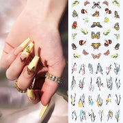 Harunouta Abstract Lady Face Water Decals Fruit Flower Summer Leopard Alphabet Leaves Nail Stickers Water Black Leaf Sliders Nail Stickers DailyAlertDeals 31  