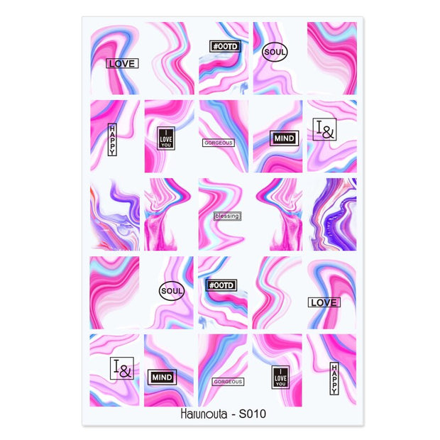 Harunouta Marble Blooming 3D Nail Sticker Decals Flower Leaves Transfer Water Sliders Abstract Geometric Lines Nail Watermark 0 DailyAlertDeals S010  