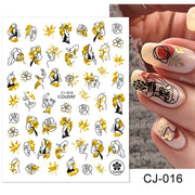Harunouta Gold Leaf 3D Nail Stickers Spring Nail Design Adhesive Decals Trends Leaves Flowers Sliders for Nail Art Decoration 0 DailyAlertDeals CJ-016  