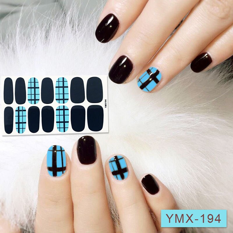 14tips/sheet Hot Colors Series Classic Collection Manicure Nail Polish Strips Nail Wraps,Full Nail Sheet DIY nail art decoration nail decal stickers DailyAlertDeals YMX194  