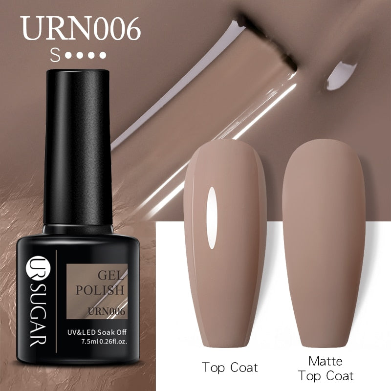 UR SUGAR 7.5ml Dark Purple Gel Nail Polish Soak Off UV LED Semi Permanent Gel Varnishes Manicure Nails Art Matte Top Coat Needed nail polish DailyAlertDeals URN06  