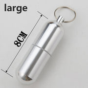 Waterproof Aluminum Pill Box Case Bottle Cache Drug Holder for Traveling Camping Container Keychain Medicine Box Health Care health care pill box DailyAlertDeals L China 