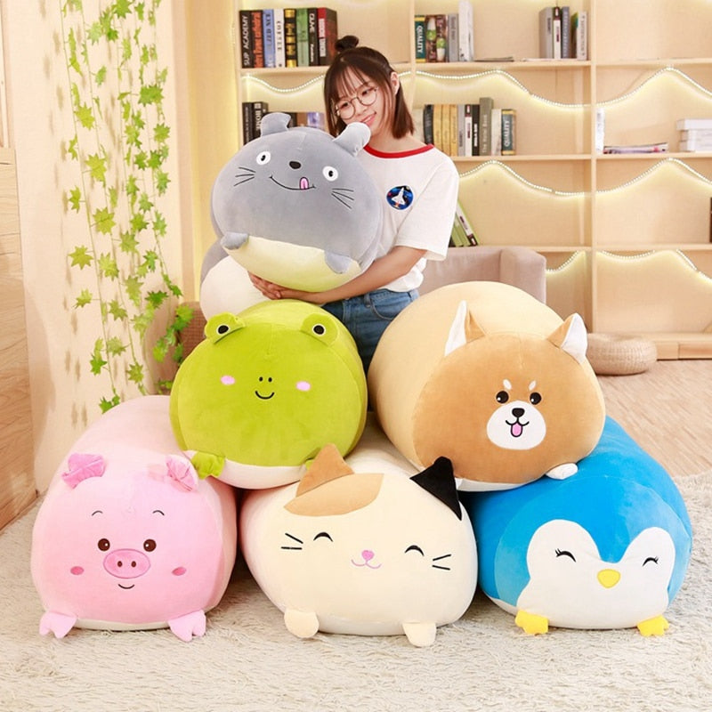 18-28CM Soft Animal Cartoon Pillow Cushion Cute Fat Dog Cat Totoro Penguin Pig Frog Plush Toy Stuffed Lovely kids Birthyday Gift 0 DailyAlertDeals   