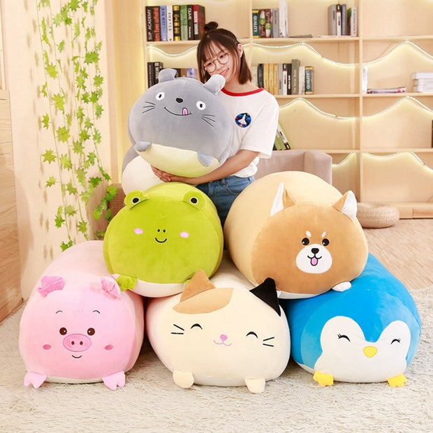 18-28CM Soft Animal Cartoon Pillow Cushion Cute Fat Dog Cat Totoro Penguin Pig Frog Plush Toy Stuffed Lovely kids Birthyday Gift 0 DailyAlertDeals   