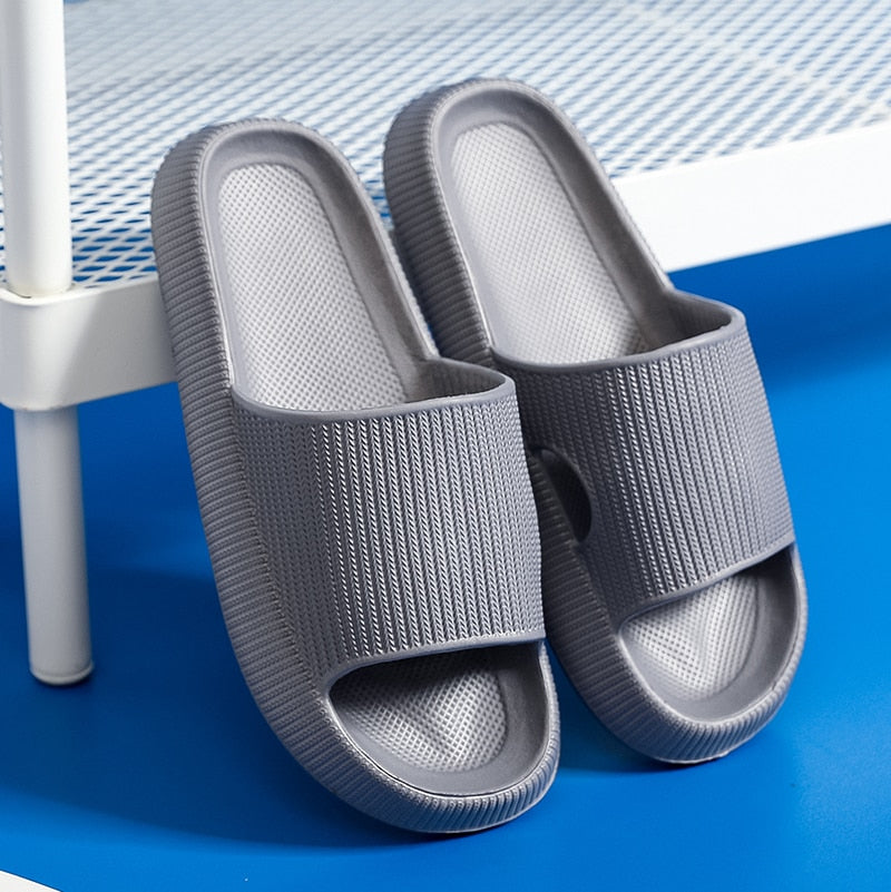 Women Thick Platform Cloud Slippers Summer Beach Soft Sole Slide Sandals Men Ladies Indoor Bathroom Anti-slip Home Slippers Shoe Accessories DailyAlertDeals gray 36-37(240mm) 