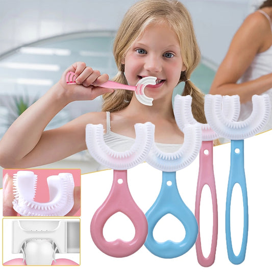 Toothbrush Children 360 Degree U-shaped Child Toothbrush Teethers Brush Silicone Kids Teeth Oral Care Cleaning baby teether DailyAlertDeals   