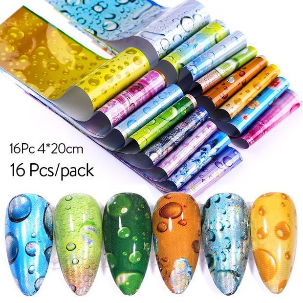 Nail Foils Marble Series Nail Transfer Foils Decorations DIY idea nail Art Transfer Sticker Decals Nail Accessories Nail Sticker DailyAlertDeals Water drop  