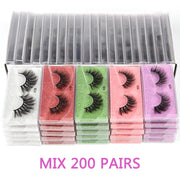 Wholesale Mink Eyelashes 10/30/50/100pcs 3d Mink Lashes Natural false Eyelashes messy fake Eyelashes Makeup False Lashes In Bulk 0 DailyAlertDeals Mix 200 pairs China 
