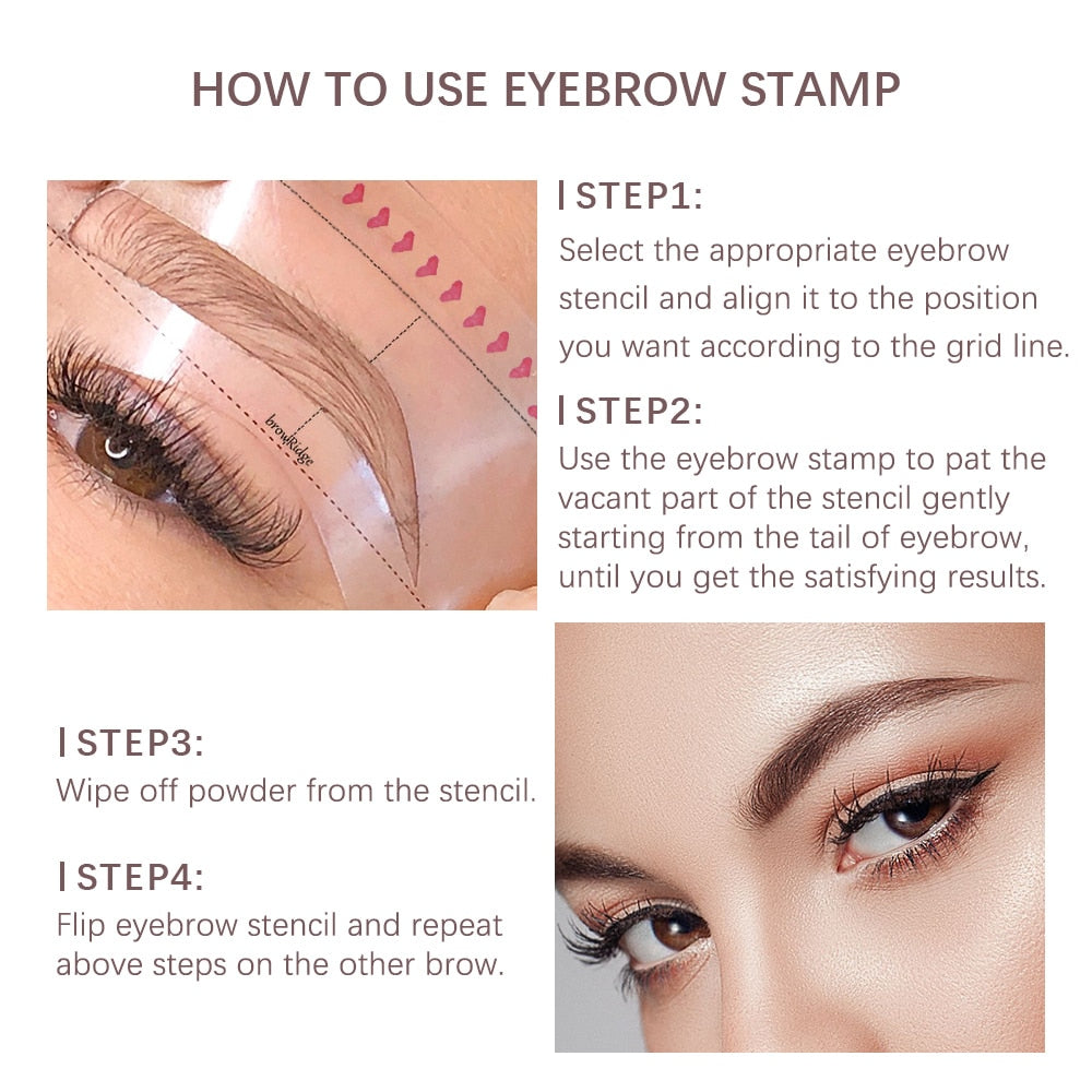 One Step Eyebrow Stamp Shaping Kit Set Makeup Magic Brow Stencil Eyebrow Brush Enhance Cosmetics Eye 0 DailyAlertDeals   