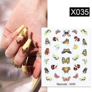 Harunouta Abstract Lady Face Water Decals Fruit Flower Summer Leopard Alphabet Leaves Nail Stickers Water Black Leaf Sliders Nail Stickers DailyAlertDeals 16  