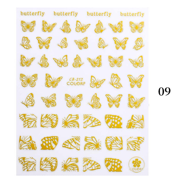 Nail Blue Butterfly Stickers Flowers Leaves Self Adhesive Decals 3D Transfer Sliders Wraps Manicure Foils DIY Decorations Tips 0 DailyAlertDeals 9-CB-212  