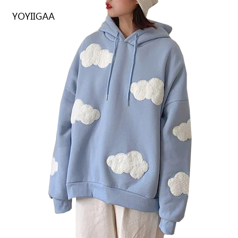 Autumn Winter Women Hoodies Thick Warm Female Fleece Hoodies Oversize Sweatshirt Tops Fashion Casual Ladies Girls Hooded Top 0 DailyAlertDeals   