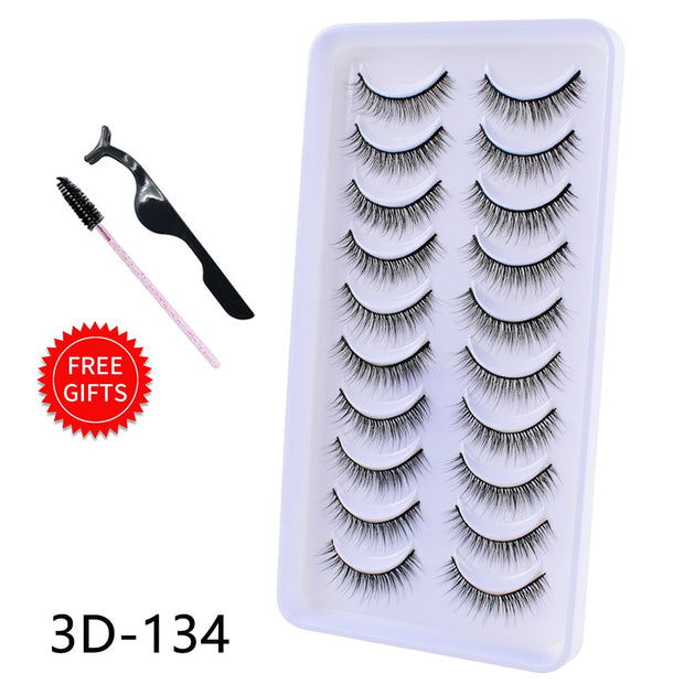 5/10Pairs 3D Mink Lashes Natural Eyelashes Dramatic False Eyelashes Faux Cils Makeup Wholesale Fake Eyelash Extension maquiagem 0 DailyAlertDeals 10Pairs-3D134 China 