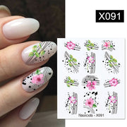 Harunouta Black Lines Flower Leaves Water Decals Stickers Floral Face Marble Pattern Slider For Nails Summer Nail Art Decoration 0 DailyAlertDeals X091  