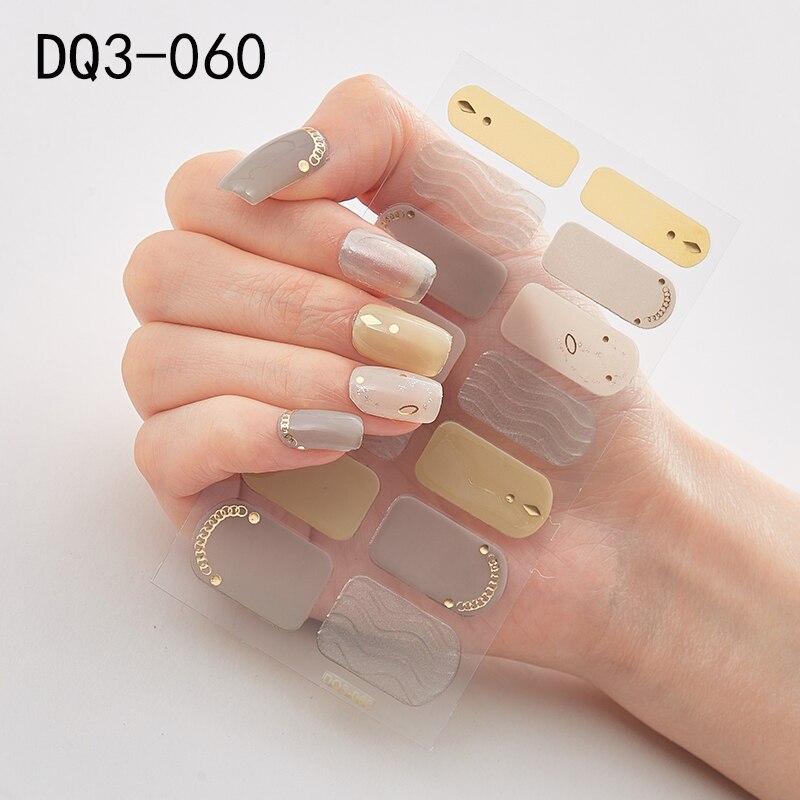 Lamemoria 1pc 3D Nail Slider Beauty Nail Stickers Shining Wave Line Decals Adhesive Manicure Tips Salon Nail Art Decorations nail decal stickers DailyAlertDeals DQ3-60  