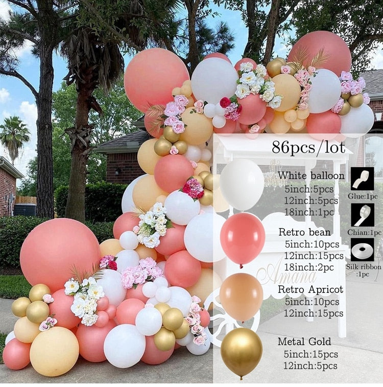Pink Balloon Garland Arch Kit Birthday Party Decorations Kids Birthday Foil White Gold Balloon Wedding Decor Baby Shower Globos Balloons Set for Birthday Parties DailyAlertDeals 10 AS SHOWN 