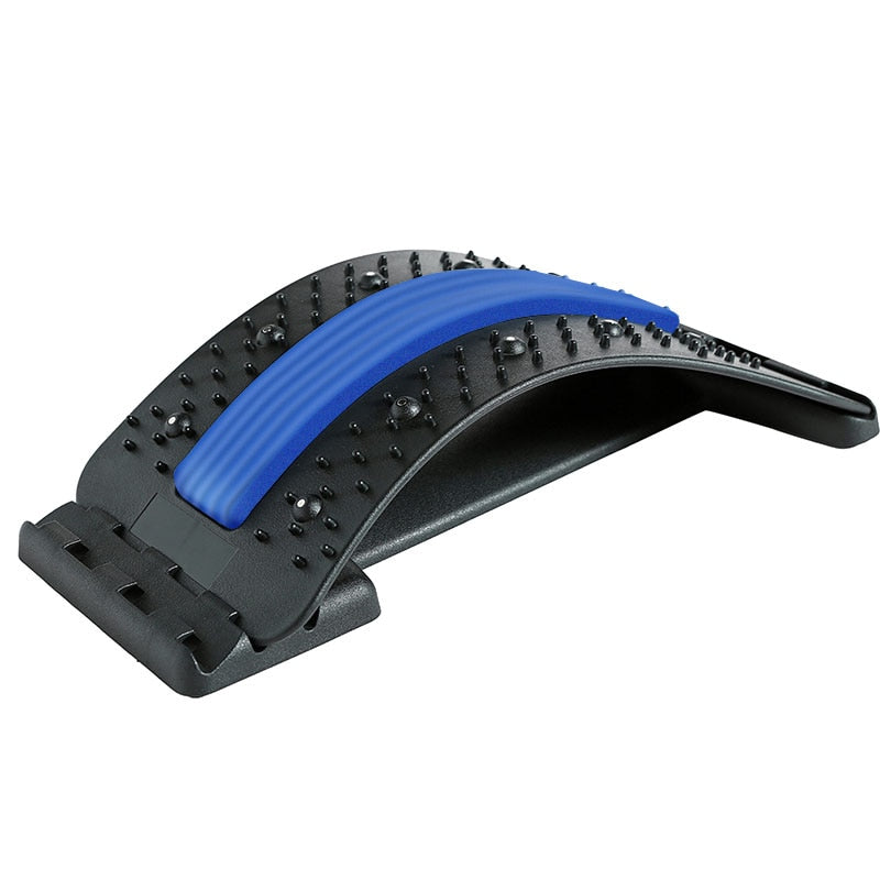 Multi-level Adjustable Back Massager Stretcher Waist Neck Stretch Fitness Lumbar Cervical Spine Support Pain Relief Relaxation Massager for neck DailyAlertDeals China Blue 