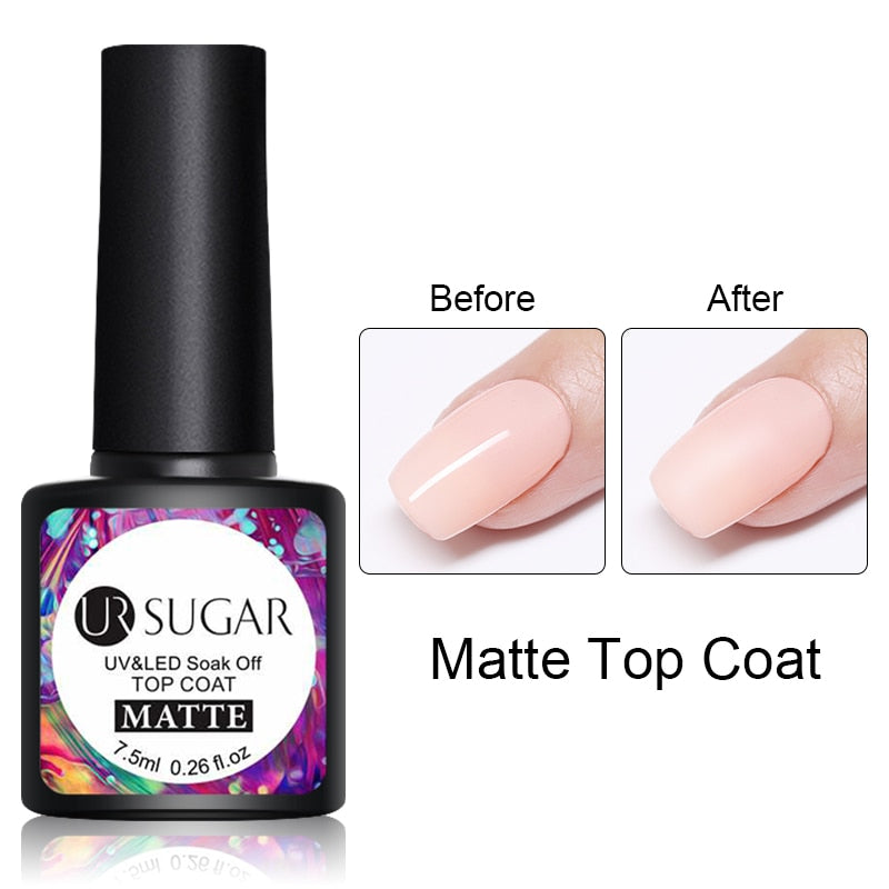 UR SUGAR Fluorescent Gel Nail Polish Neon Yellow Green Blue Color Gel Soak Off UV Nail Gel Varnish For Nail Art Top Coat Neon Fluorescent Gel Nail Polish DailyAlertDeals Matte Top Coat  