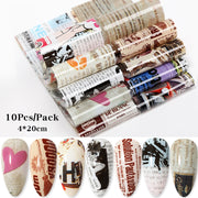 Nail Foils Marble Series Nail Transfer Foils Decorations DIY idea nail Art Transfer Sticker Decals Nail Accessories Nail Sticker DailyAlertDeals HEART-10PCS  