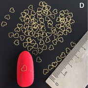 100Pcs/Lot Gold Metal Nail Decals Ultra-thin Flakes Nail Bling Rhinestone Cute 3D Nail Art Decorations Charm Nail Art Rivets 0 DailyAlertDeals   
