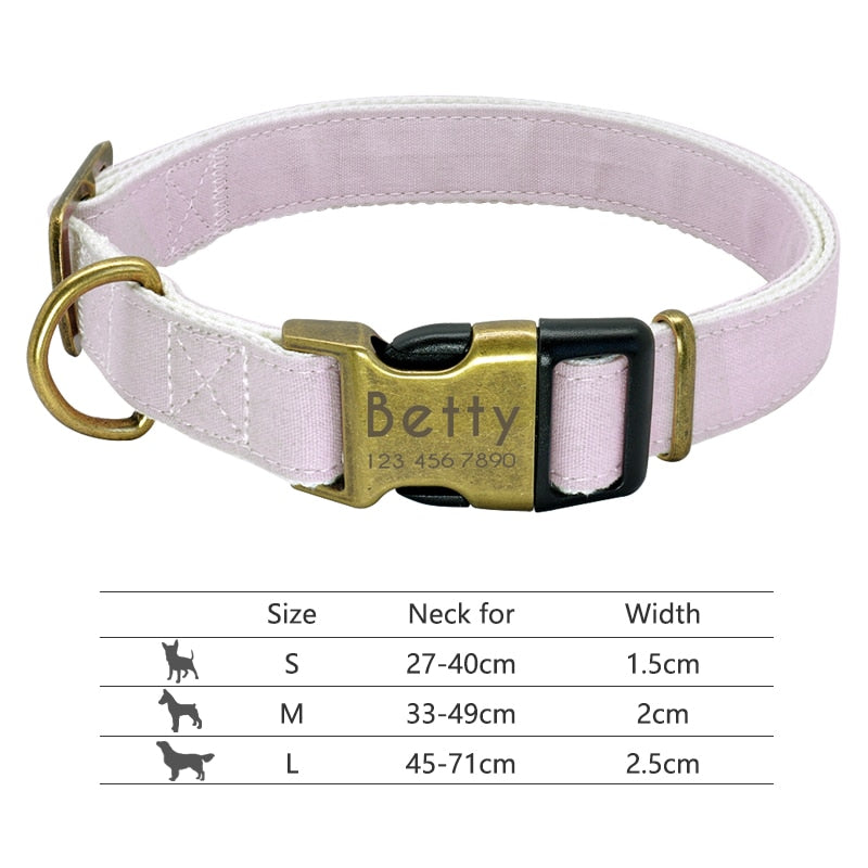 Nylon Dog Collar Personalized Pet Collar Engraved ID Tag Nameplate Reflective for Small Medium Large Dogs Pitbull Pug 0 DailyAlertDeals 094-Gray S 