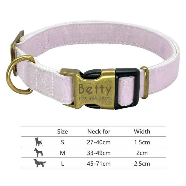 Nylon Dog Collar Personalized Pet Collar Engraved ID Tag Nameplate Reflective for Small Medium Large Dogs Pitbull Pug pet collars DailyAlertDeals 094-Gray S 