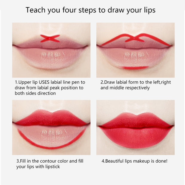 8 Color Matte Lipstick Lip Liner 2 In 1 Brand Makeup Lipstick Matte Durable Waterproof Nude Red Lipstick Lips Make Up Matte Lipstick DailyAlertDeals   