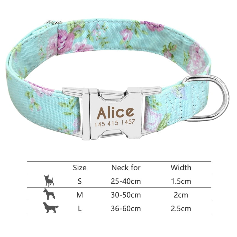 Nylon Dog Collar Personalized Pet Collar Engraved ID Tag Nameplate Reflective for Small Medium Large Dogs Pitbull Pug pet collars DailyAlertDeals 011-Green S 