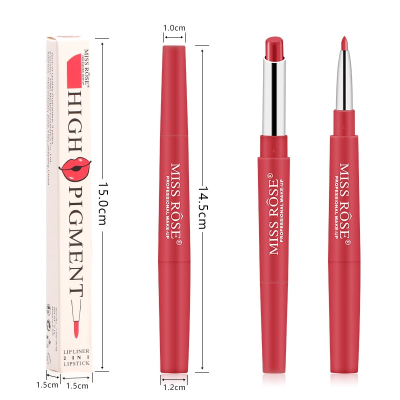 8 Color Matte Lipstick Lip Liner 2 In 1 Brand Makeup Lipstick Matte Durable Waterproof Nude Red Lipstick Lips Make Up Matte Lipstick DailyAlertDeals   