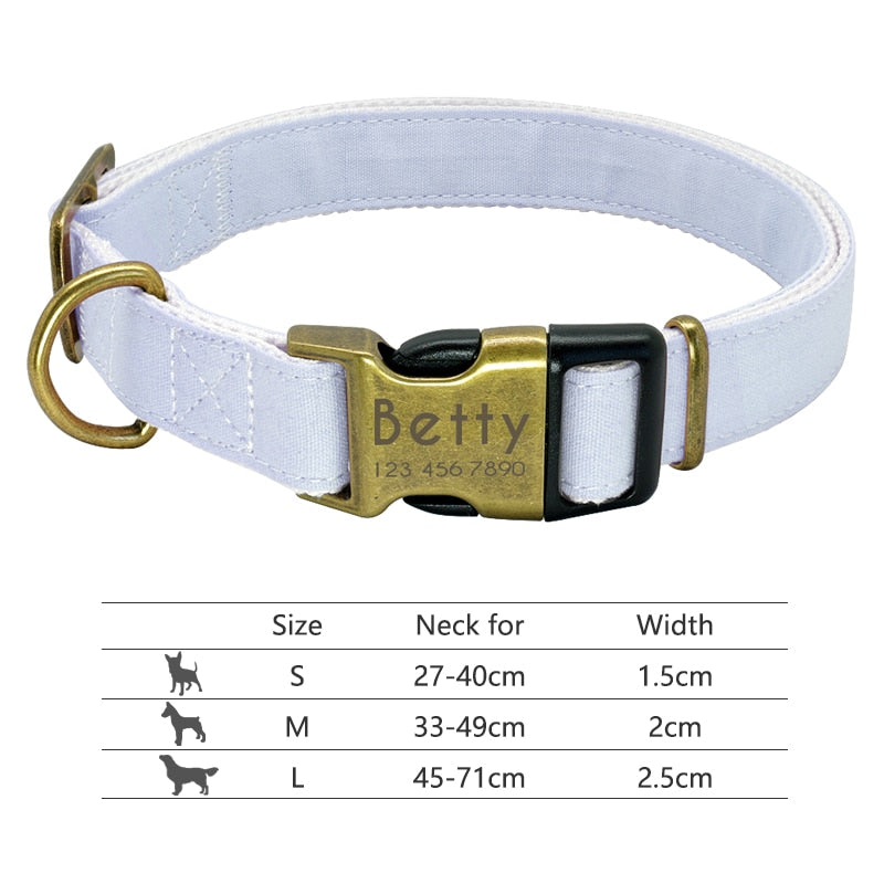 Nylon Dog Collar Personalized Pet Collar Engraved ID Tag Nameplate Reflective for Small Medium Large Dogs Pitbull Pug pet collars DailyAlertDeals 094-Blue S 