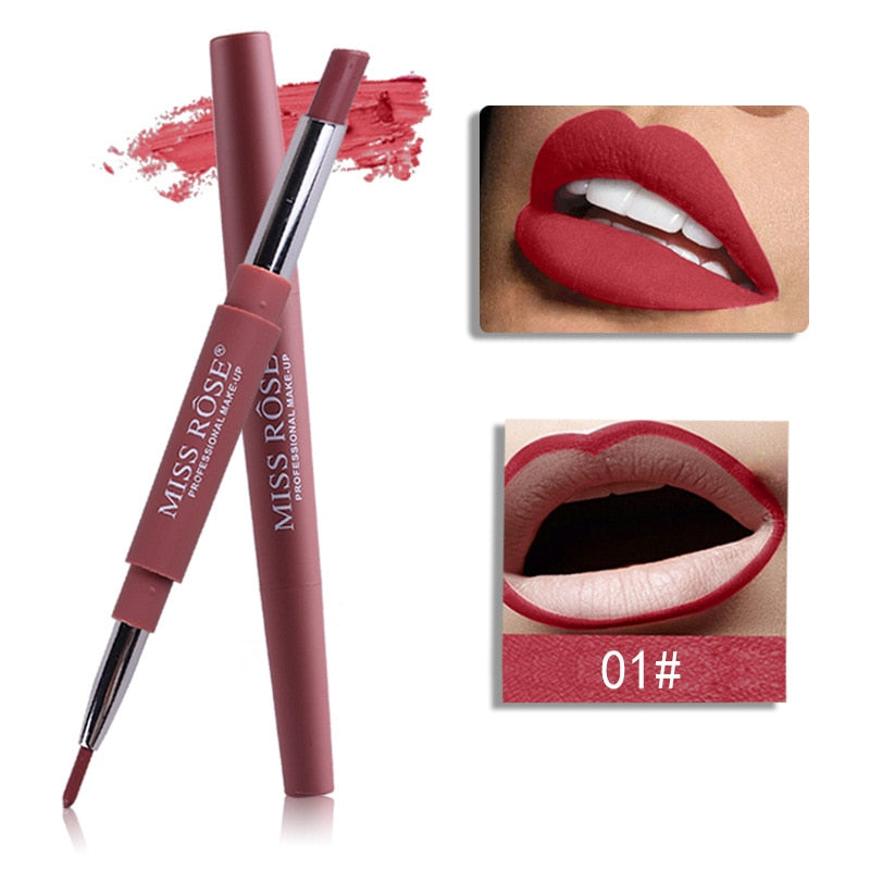 8 Color Matte Lipstick Lip Liner 2 In 1 Brand Makeup Lipstick Matte Durable Waterproof Nude Red Lipstick Lips Make Up 0 DailyAlertDeals 01 China 