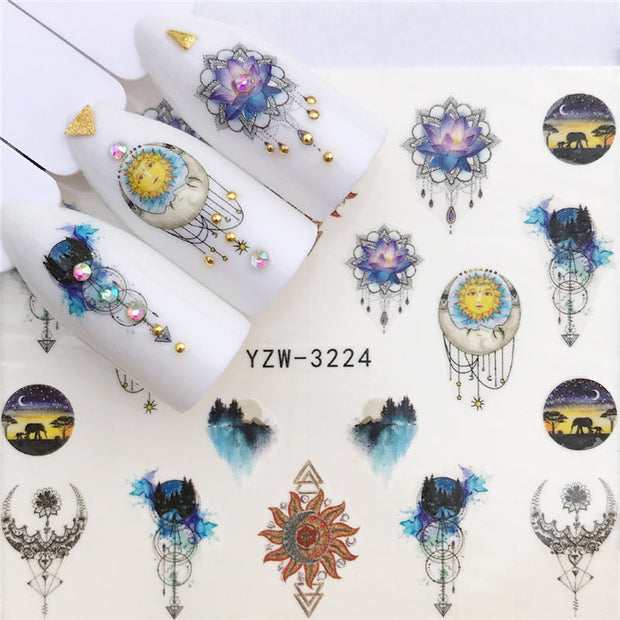 1 PC Nail Art Transfer Nail Stickers Water Decals Beauty Flowers Nail Design Manicure Stickers for Nails Decorations Tools Nail Sticker DailyAlertDeals YZW-3224  
