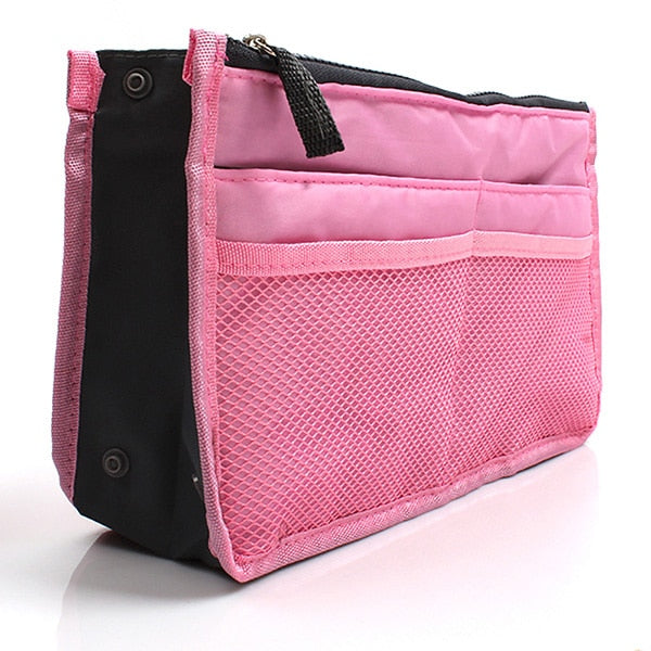 Organizer Insert Bag Women Nylon Travel Insert Organizer Handbag Purse Large liner Lady Makeup Cosmetic Bag Cheap Female Tote 0 DailyAlertDeals Pink  
