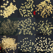 100Pcs/Lot Gold Metal Nail Decals Ultra-thin Flakes Nail Bling Rhinestone Cute 3D Nail Art Decorations Charm Nail Art Rivets 0 DailyAlertDeals   